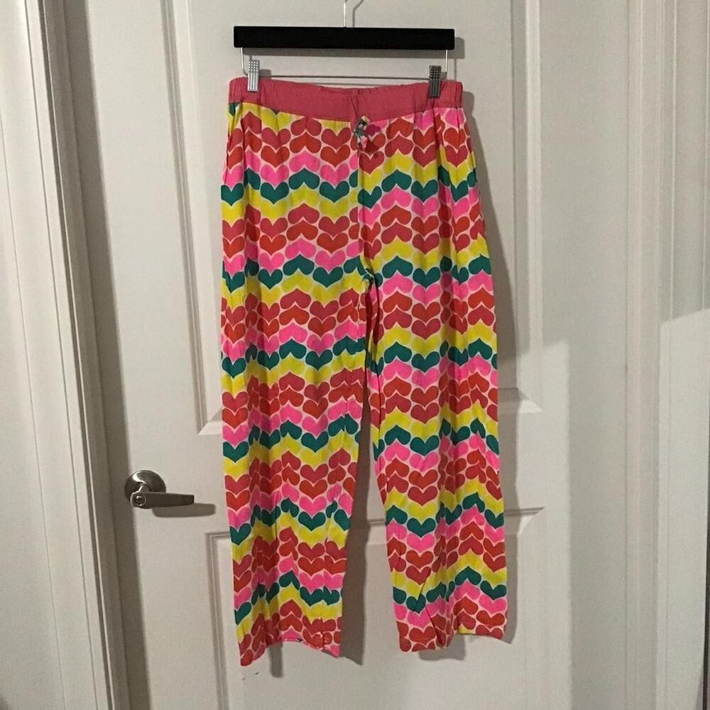Love 2 Sleep Heart Chevron Lounge Pants - Pink, Yellow, Teal, Coral XL